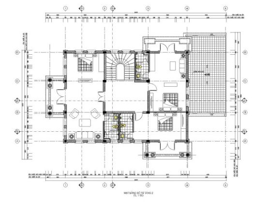 mau thiet ke noi that biet thu tan co dien 2 Mặt bằng nội thất biệt thự đẹp mang phong cách tân cổ điển